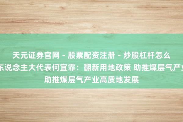 天元证券官网 - 股票配资注册 - 炒股杠杆怎么开户 山西省东说念主大代表何宜霏：翻新用地政策 助推煤层气产业高质地发展