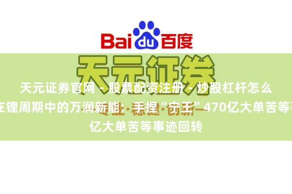 天元证券官网 - 股票配资注册 - 炒股杠杆怎么开户 困在锂周期中的万润新能:手捏“宁王”470亿大单苦等事迹回转