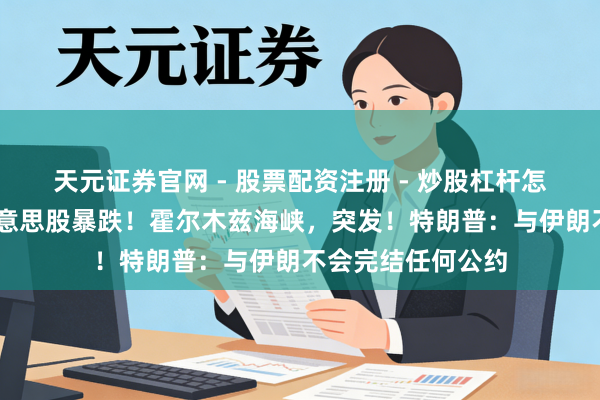 天元证券官网 - 股票配资注册 - 炒股杠杆怎么开户 深夜,好意思股暴跌!霍尔木兹海峡,突发!特朗普:与伊朗不会完结任何公约