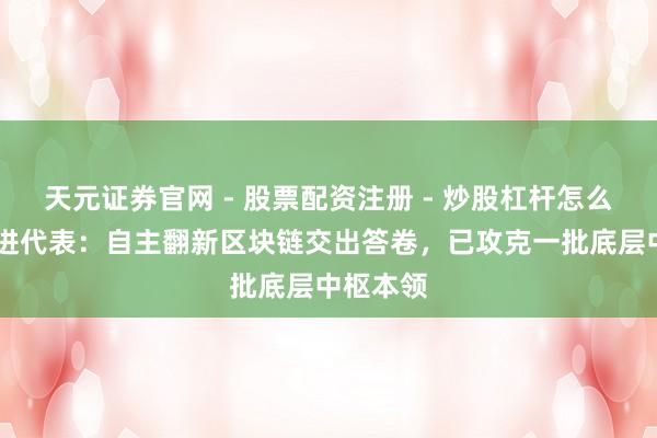 天元证券官网 - 股票配资注册 - 炒股杠杆怎么开户 董进代表:自主翻新区块链交出答卷,已攻克一批底层中枢本领