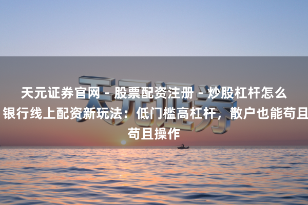 天元证券官网 - 股票配资注册 - 炒股杠杆怎么开户 银行线上配资新玩法：低门槛高杠杆，散户也能苟且操作